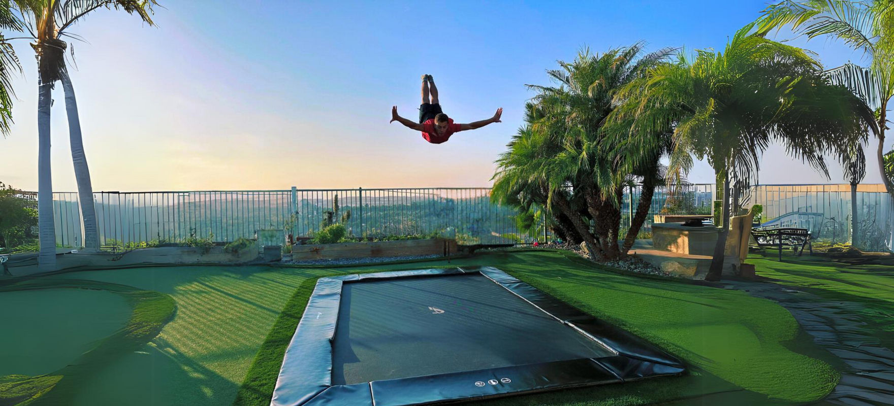 Primus In-ground sports trampoline , black, garden trampoline Akrobat 